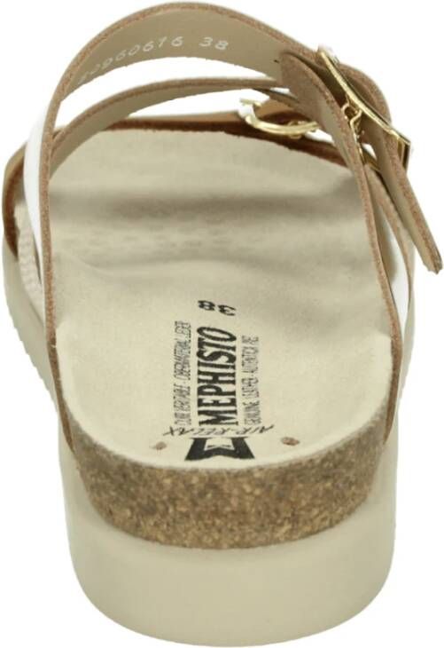 Mephisto Beige Sandaal met 3 Banden