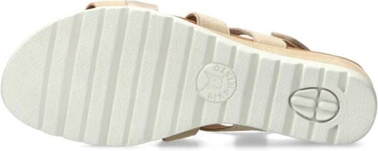 Mephisto Beige sleehak sandaal met klittenbandsluiting