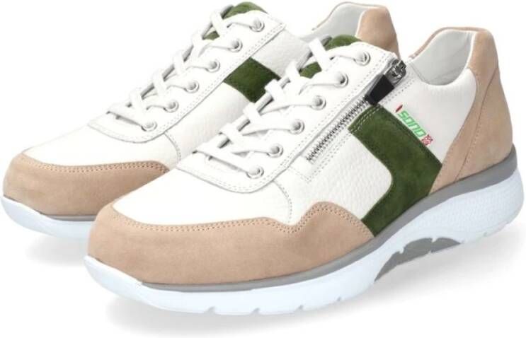 mephisto Comfortabele Rollende Wandelsneaker Beige Wit Multicolor Heren