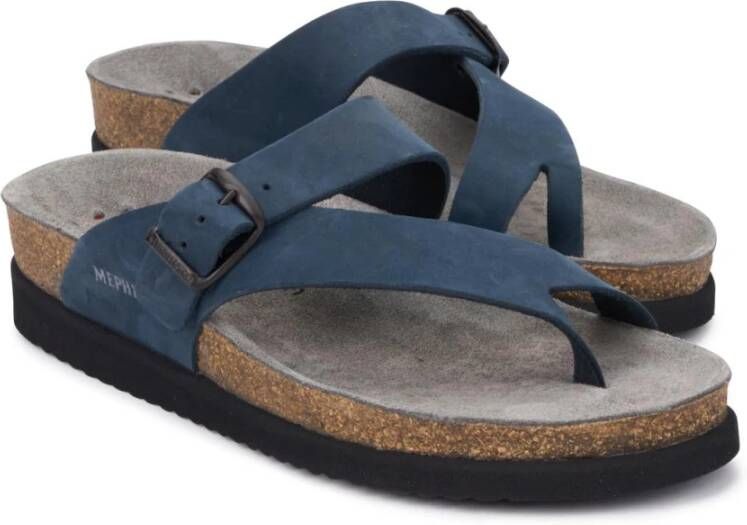 mephisto Flat Sandals Blauw Dames