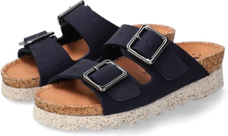 mephisto Flat Sandals Blue Dames