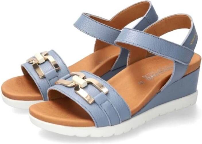 mephisto Flat Sandals Blue Dames