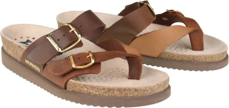 mephisto Flat Sandals Brown Dames