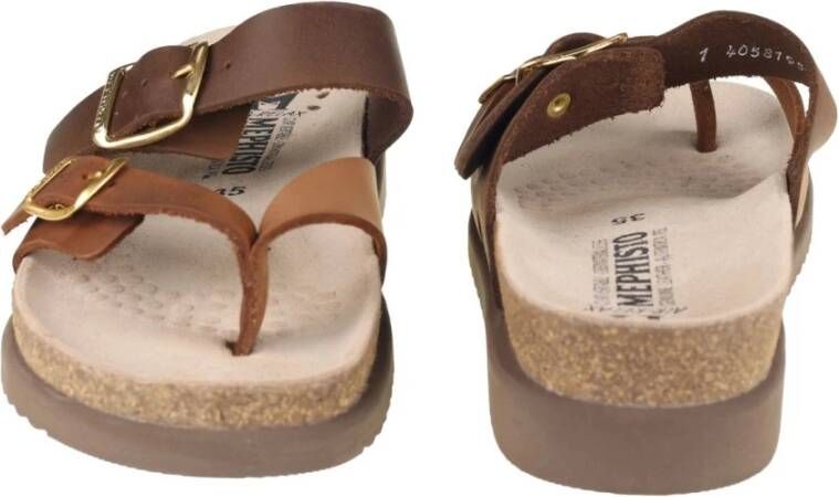 mephisto Flat Sandals Brown Dames
