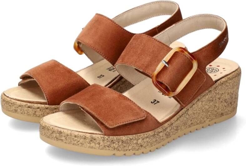 mephisto Flat Sandals Brown Dames