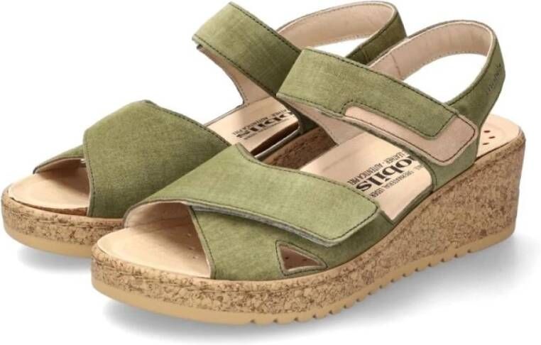 mephisto Flat Sandals Green Dames