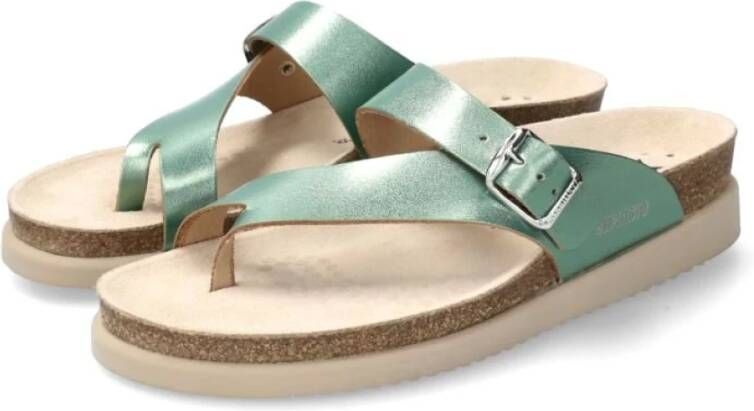 mephisto Flat Sandals Green Dames