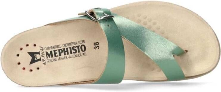 mephisto Flat Sandals Green Dames