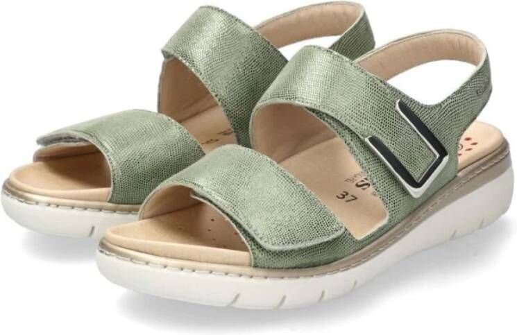 mephisto Flat Sandals Green Dames