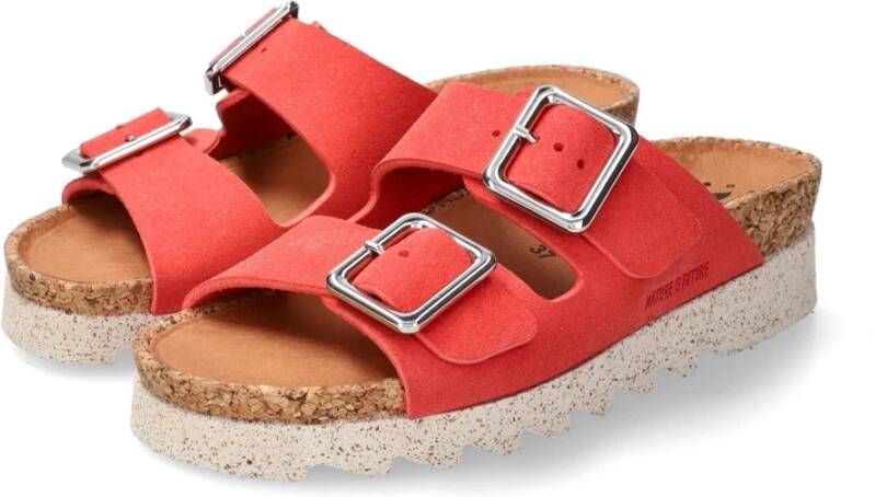 mephisto Flat Sandals Red Dames