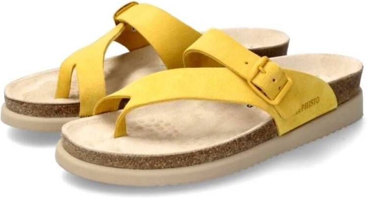 mephisto Flat Sandals Yellow Dames