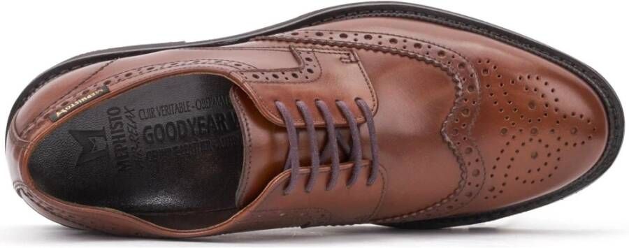 Mephisto Handgemaakte Heren Veterschoen Kastanjebruin Leer