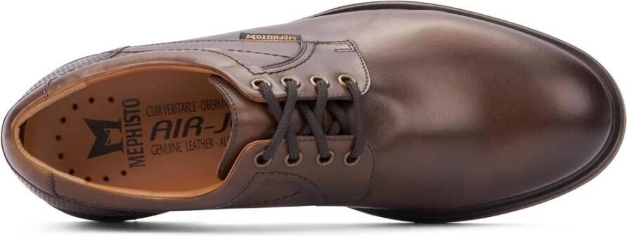 Mephisto Hazelnootbruine Leren Veterschoen voor Heren