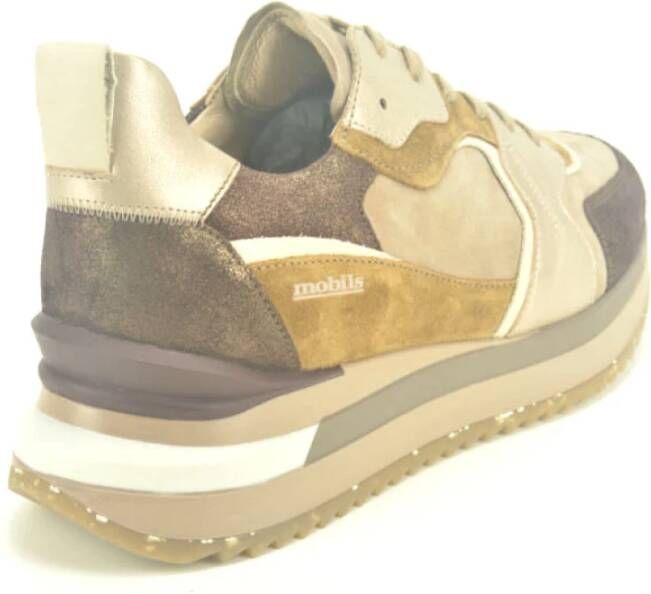 mephisto Kameel Brons Runner Stijlvolle Sneakers Brown Dames
