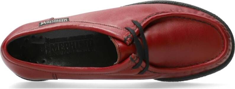 Mephisto Rode Leren Veterschoenen voor Dames