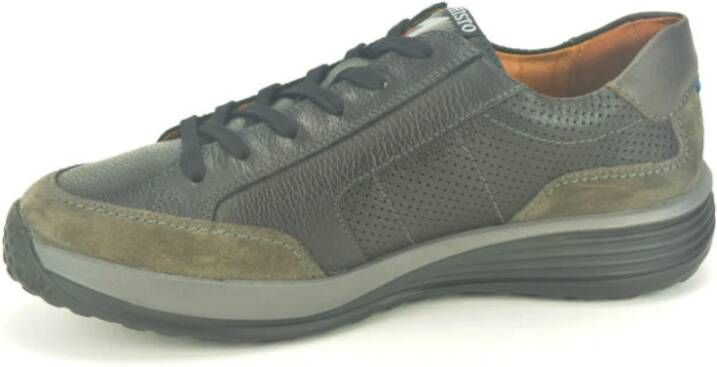 mephisto Sportieve Zwarte en Grijze Sneakers Black Heren