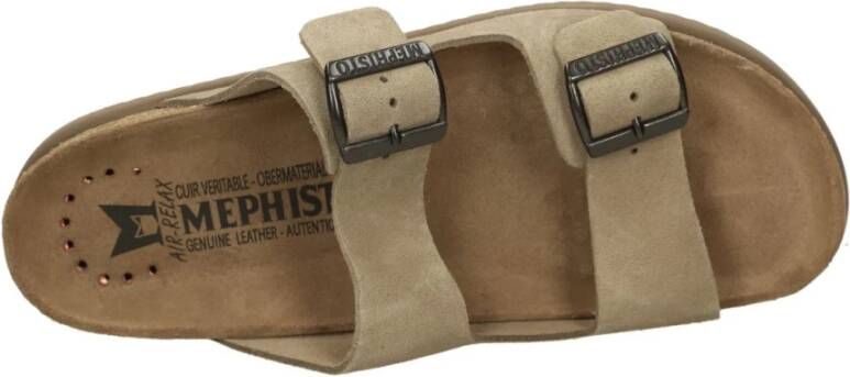 Mephisto Suède Platte Sandalen