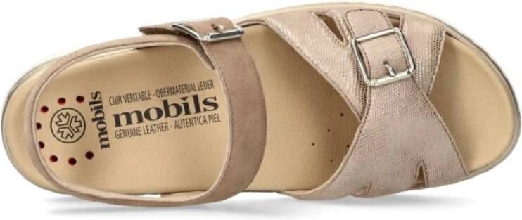 Mephisto Wijde pasvorm beige sandaal voor vrouwen