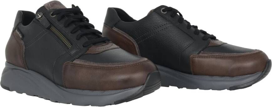mephisto Wijde pasvorm sneaker in donkerbruin Multicolor Heren