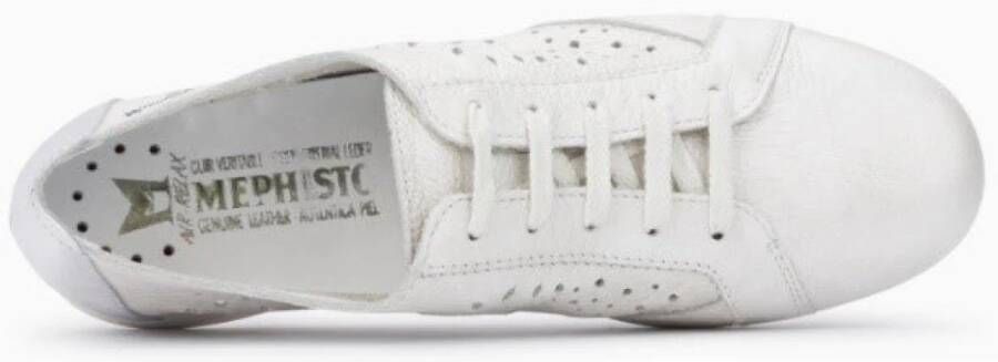 mephisto Witte Leren Veterschoen voor Vrouwen White Dames