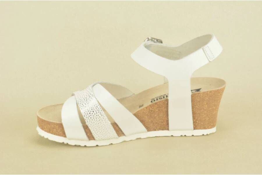 mephisto Witte Sandalen. Kurkstijl. White Dames