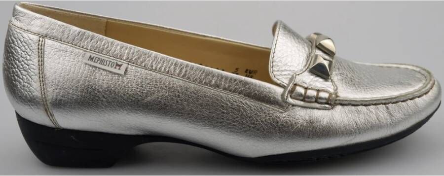 mephisto Zilveren Leren Ballerina's Gray Dames