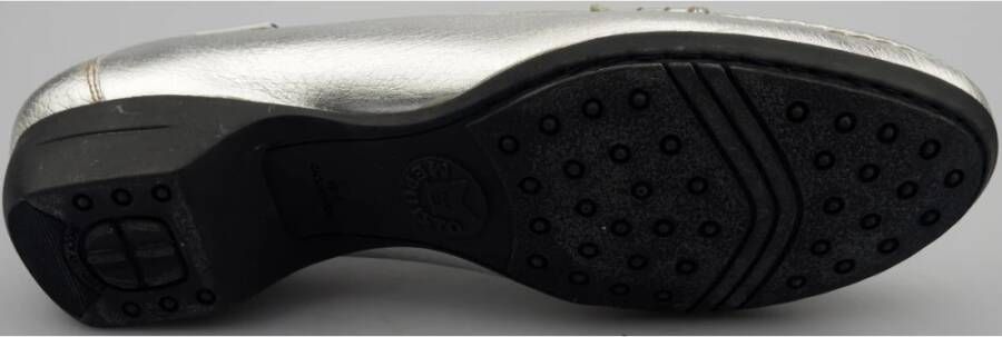 mephisto Zilveren Leren Ballerina's Gray Dames