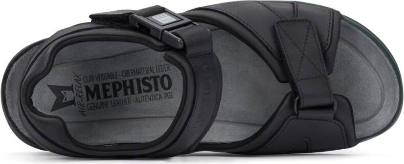 Mephisto Zwarte Leren Herensandaal Shark FIT