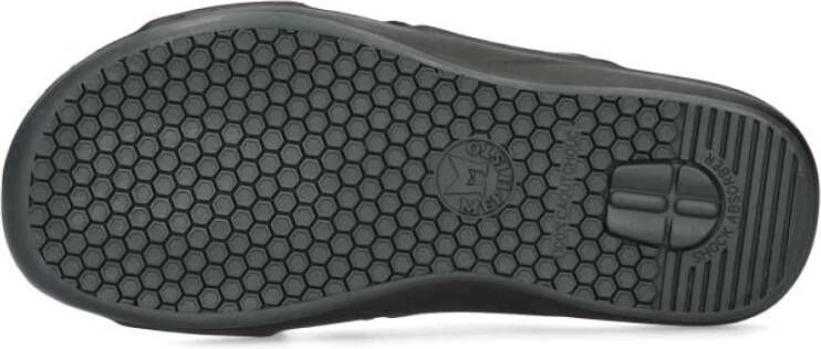 Mephisto Zwarte Leren Slide Sandaal
