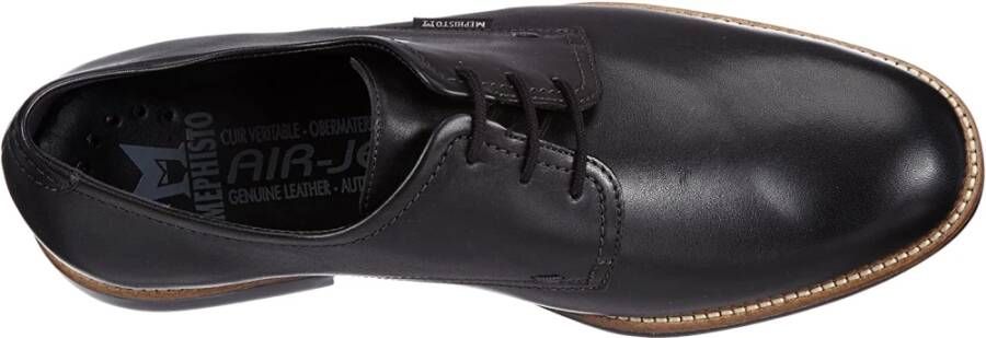 Mephisto Zwarte Leren Veterschoen voor Heren
