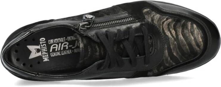 Mephisto Zwarte Leren Suède Dames Sneaker
