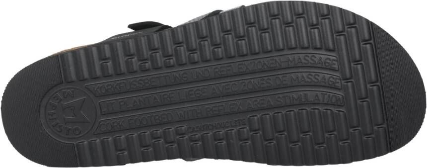 Mephisto Zwarte Mix Slide Sandaal Comfortabele Stijl