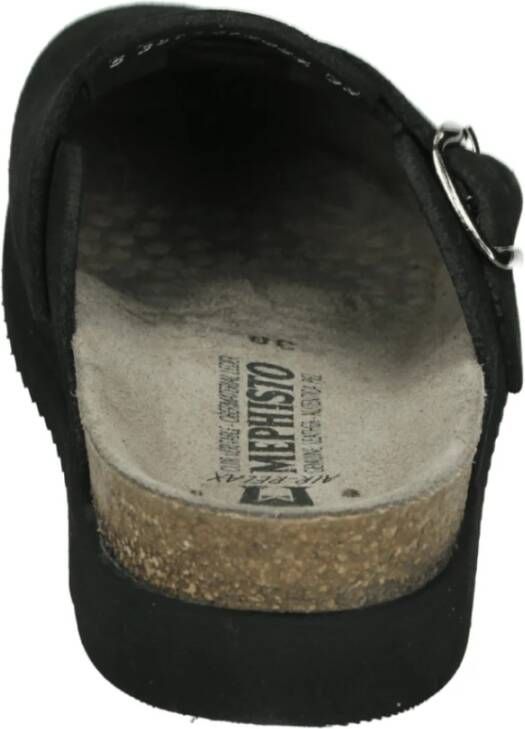 Mephisto Zwarte Nubuck Instap Sandalen