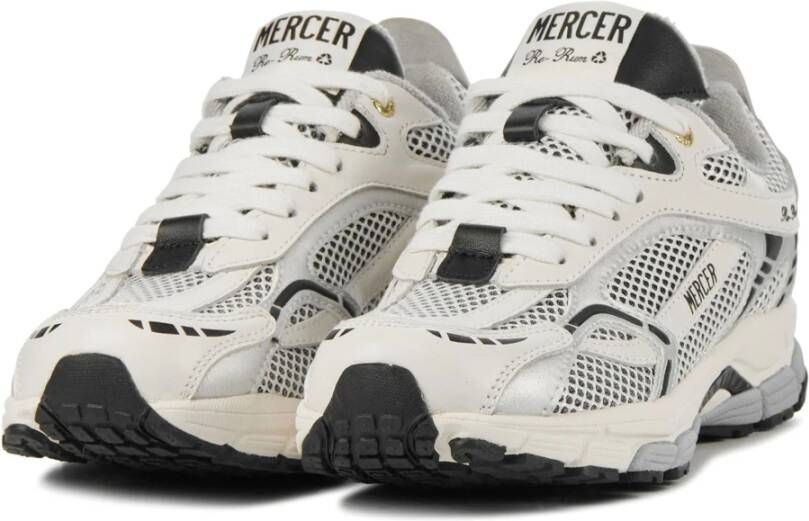 Mercer Amsterdam Zwarte Leren Sneakers White Dames