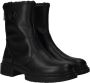 Mexx Zwarte leren enkellaarzen met gouden details Black Dames - Thumbnail 14