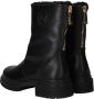 Mexx Zwarte leren enkellaarzen met gouden details Black Dames - Thumbnail 16