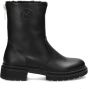 Mexx Zwarte leren enkellaarzen met gouden details Black Dames - Thumbnail 18