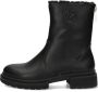 Mexx Zwarte leren enkellaarzen met gouden details Black Dames - Thumbnail 22