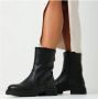 Mexx Zwarte leren enkellaarzen met gouden details Black Dames - Thumbnail 23