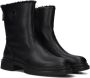 Mexx Zwarte leren enkellaarzen met gouden details Black Dames - Thumbnail 11