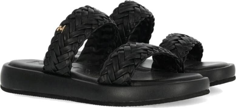 Mexx Zwarte platte sandalen voor vrouwen Black Dames