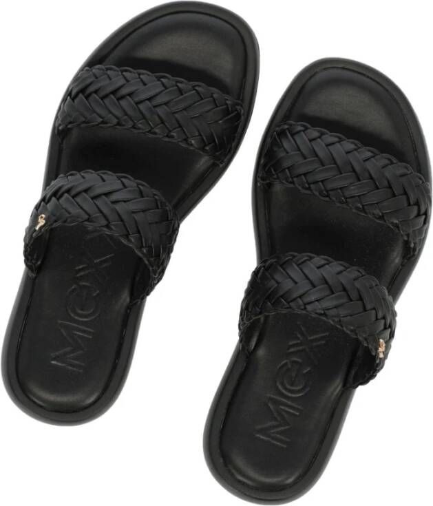 Mexx Zwarte platte sandalen voor vrouwen Black Dames