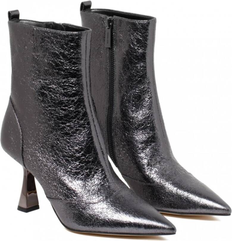 Michael Kors Antraciet Metallic Enkellaarzen Gray Dames