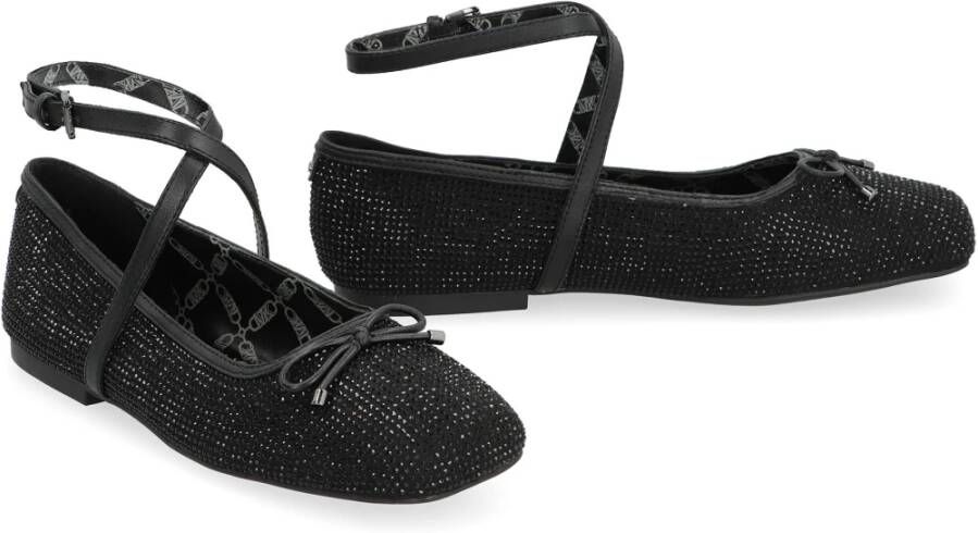 Michael Kors Rhinestone Ballerina`s met enkelbandje Black Dames