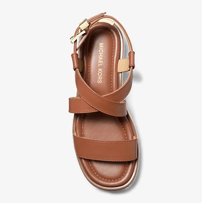 Michael Kors Bruin leren Lynne sandaal