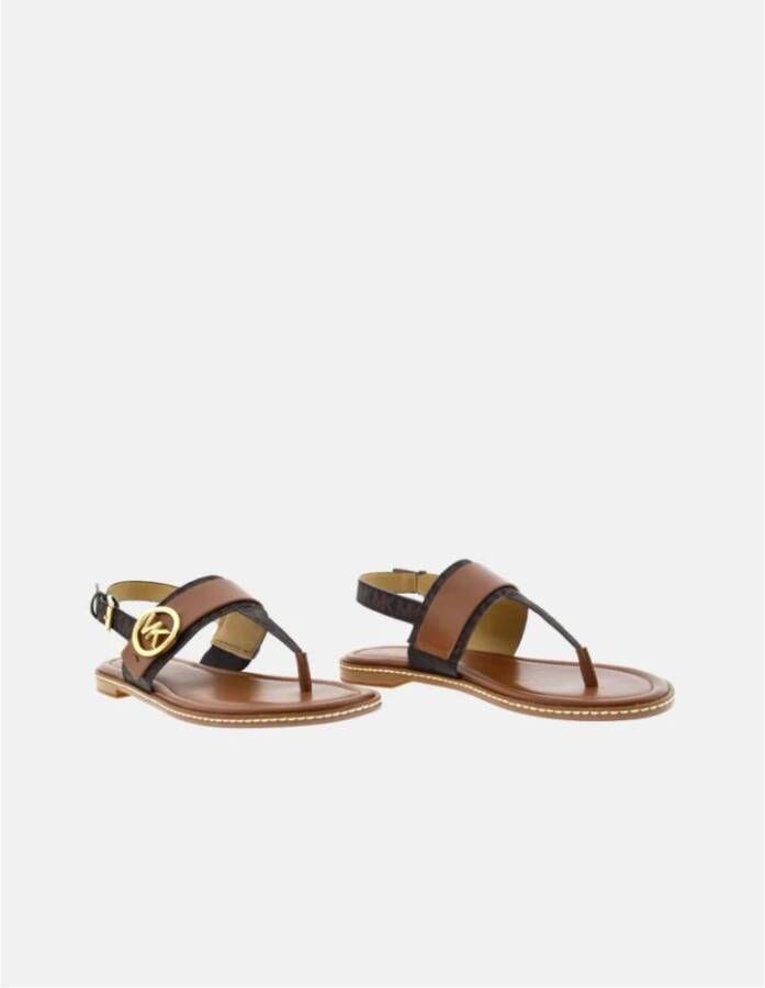 Michael Kors Bruine Carmen Thong Logo Sandalen Brown Dames