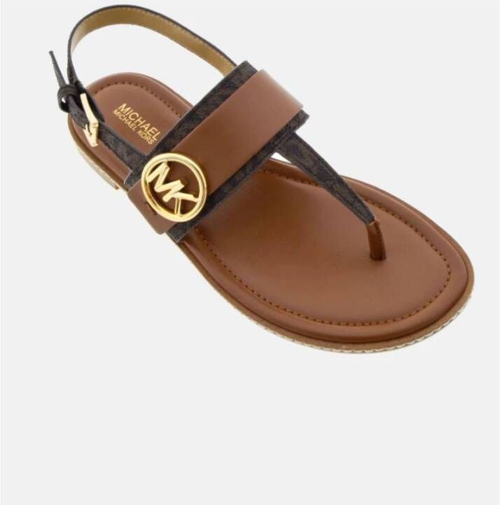 Michael Kors Bruine Carmen Thong Logo Sandalen Brown Dames