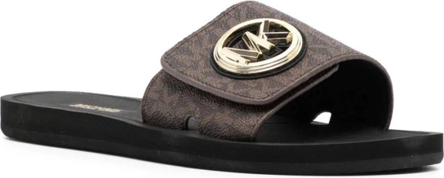 Michael Kors Bruine Charm Slide Pantoffels Brown Dames