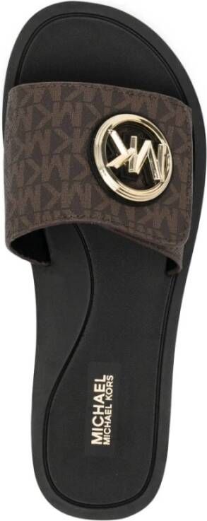 Michael Kors Bruine Charm Slide Pantoffels Brown Dames