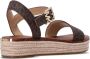 Michael Kors Richie Logo Platform Espadrille Sandal Brown Dames - Thumbnail 5